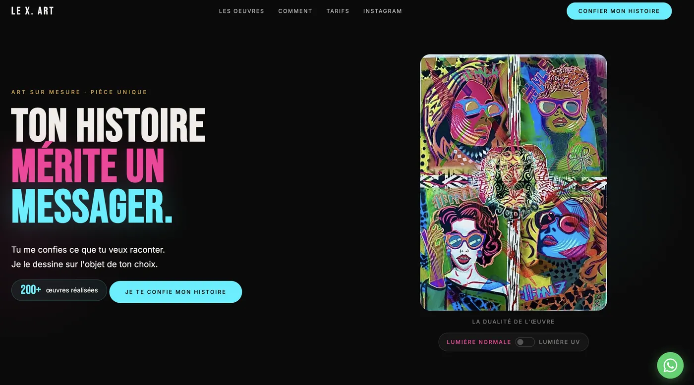 Page réalisée pour Le X Art